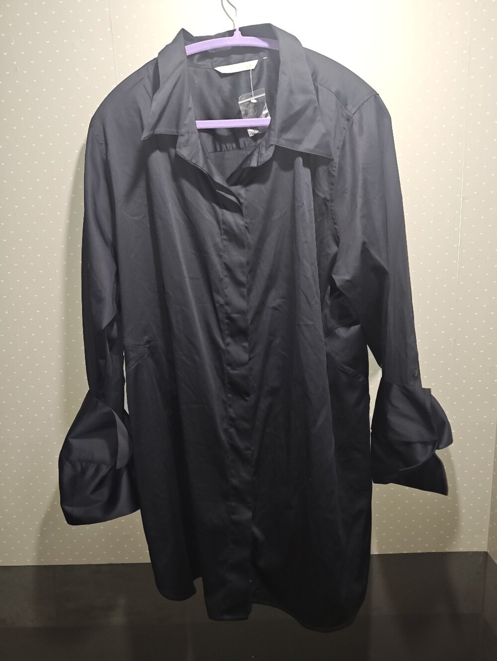 Soft Surroundings Black Button-Front Tunic Shirt 2x